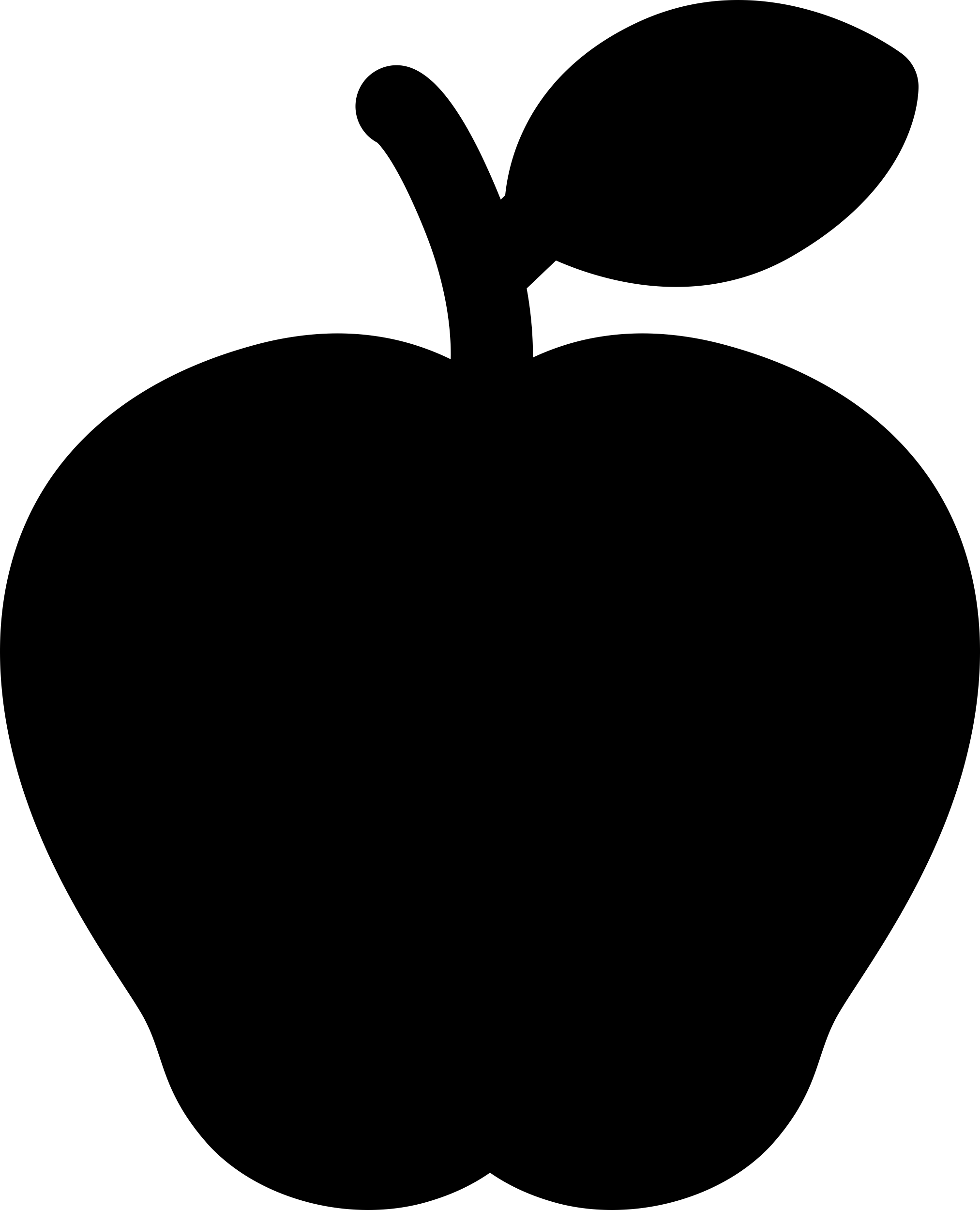 Apple With Leaf Tracing Svg Vector Free Vectors